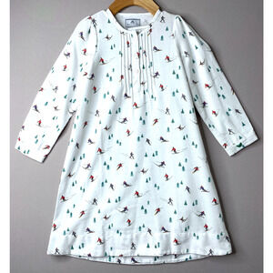 Petite Plume Skier Print Après Ski Beatrice White Nightgown NWT Girls 4 Yrs